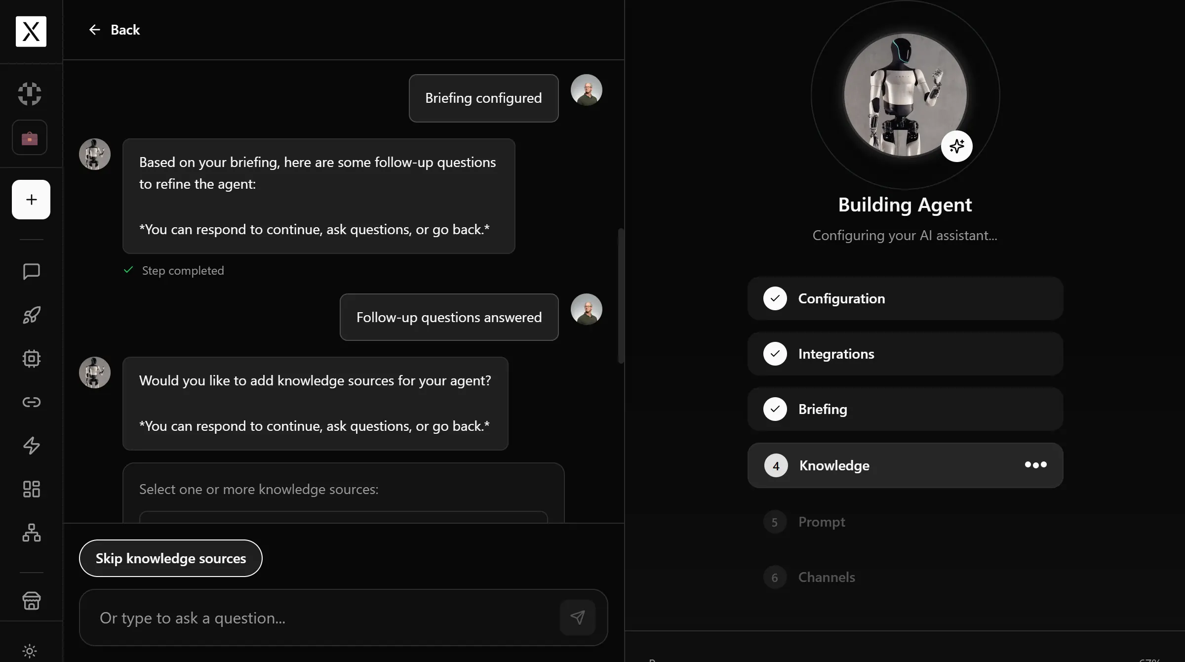 Configuração de agentes para consultorias
